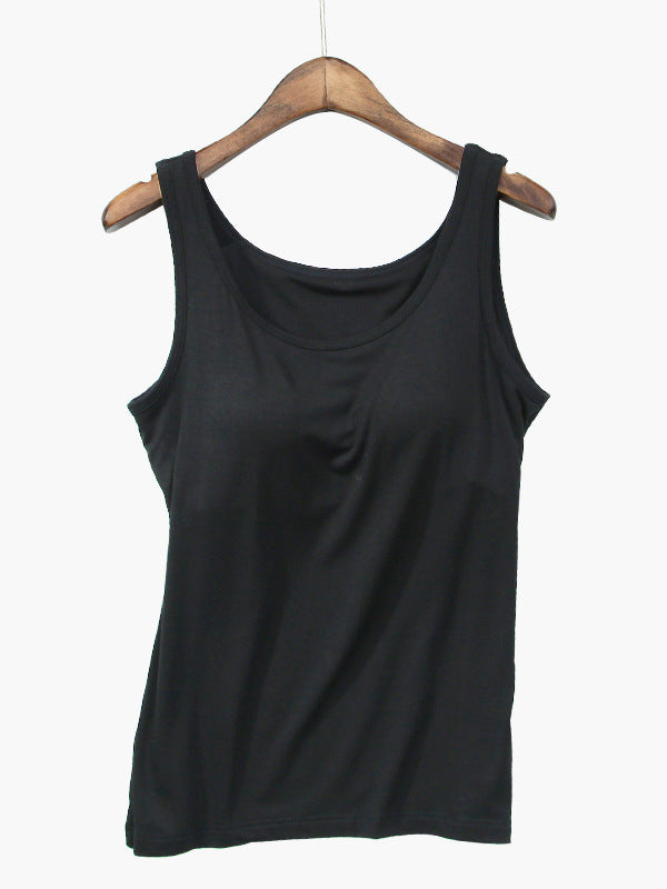 6 Colors Solid Color Spaghetti-Neck Bra Vest Top