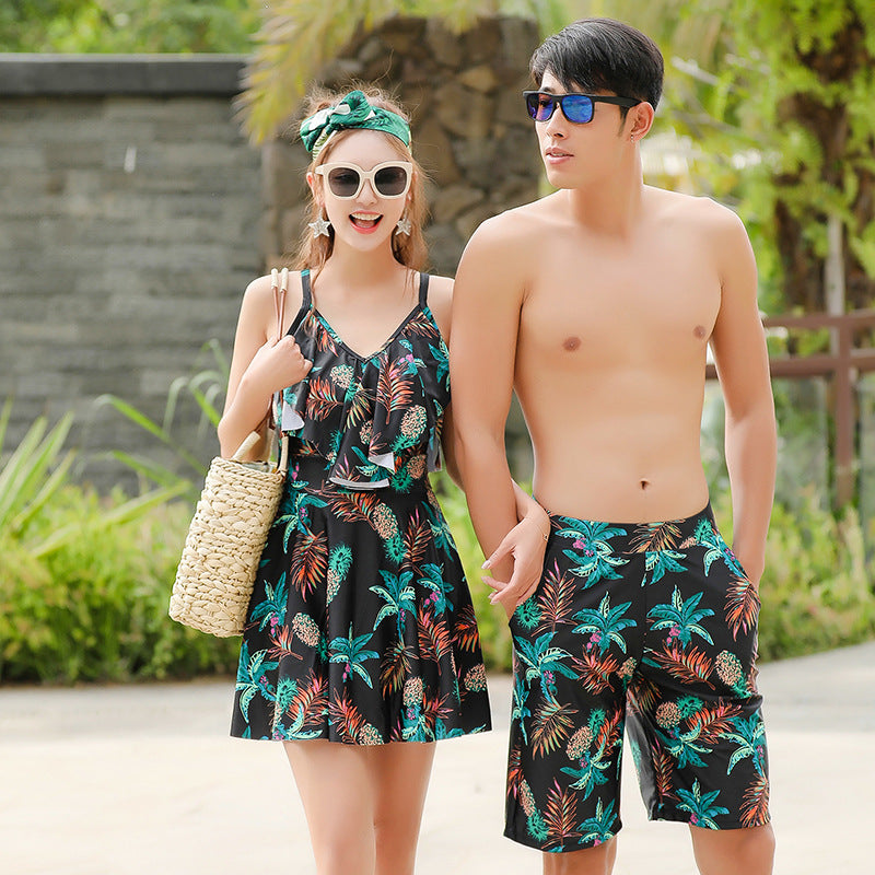 SWIMWEAR LADIES SPLIT BIKINI+ MEN BEACH PANTS COUPLE SWIMWEAR
