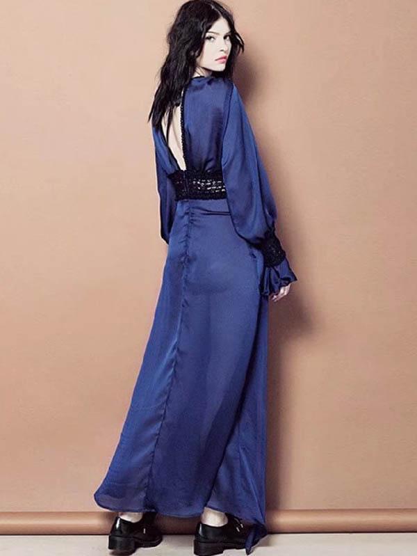 Backless Split-side Hollow Maxi Dress