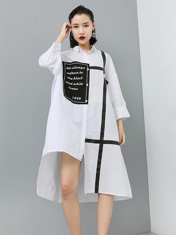 Loose Linen Irregular Long Shirt