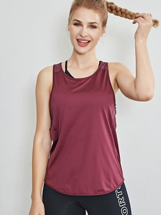 Solid Quick Dry Sleeveless Sports Vest Top