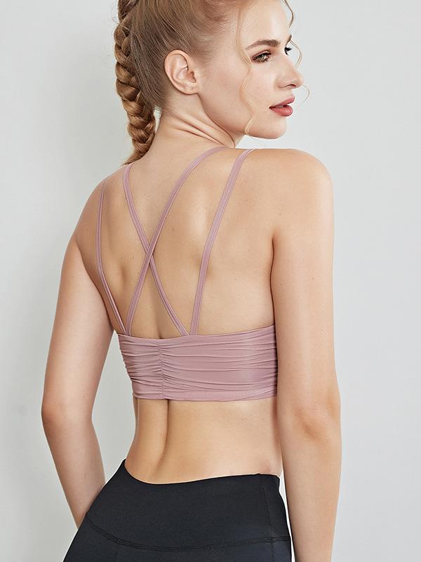 Sexy Shockproof Quick Dry Solid Sports Bra