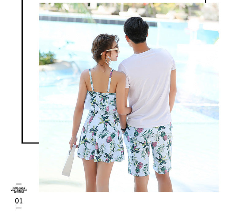 SWIMWEAR LADIES SPLIT BIKINI+ MEN BEACH PANTS COUPLE SWIMWEAR