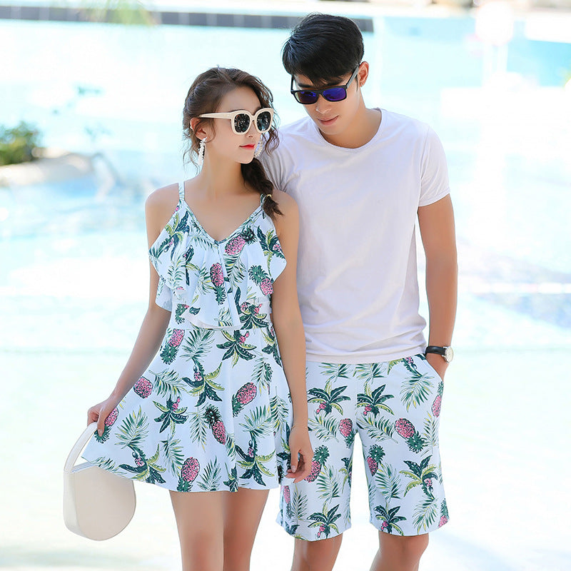SWIMWEAR LADIES SPLIT BIKINI+ MEN BEACH PANTS COUPLE SWIMWEAR