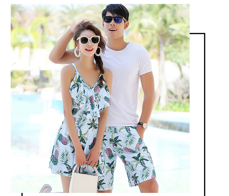 SWIMWEAR LADIES SPLIT BIKINI+ MEN BEACH PANTS COUPLE SWIMWEAR
