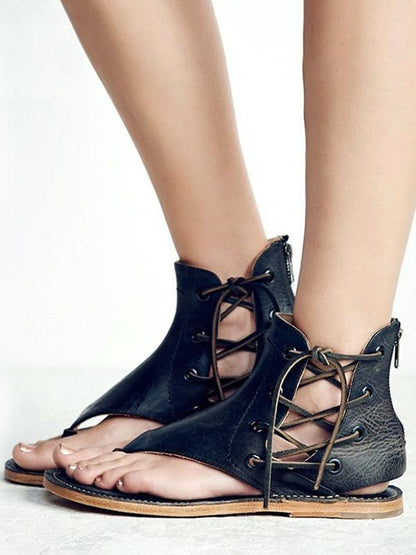 Fashion Bandage Flat Sandals Shoes