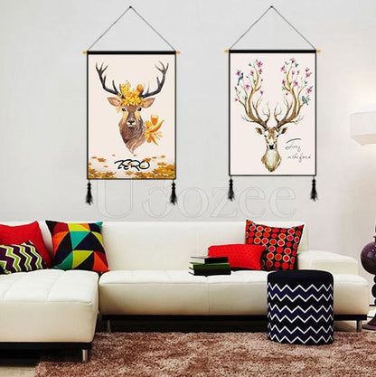 Modern Deer Printed Wall Hanging Decoration