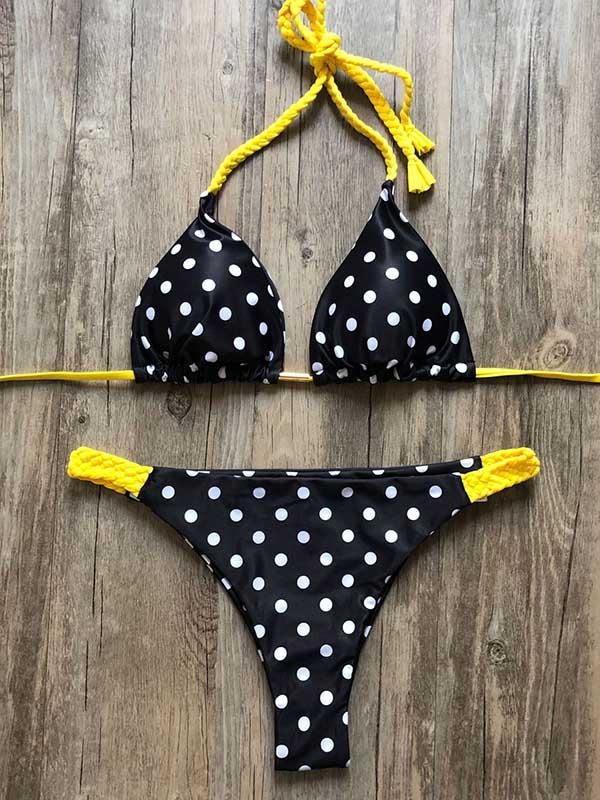Printed Triangles Triangles Split Bikini Swimsuit