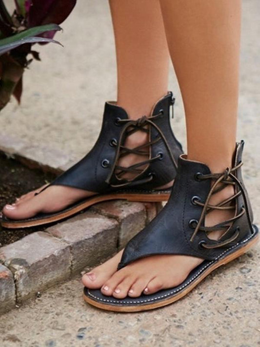 Fashion Bandage Flat Sandals Shoes
