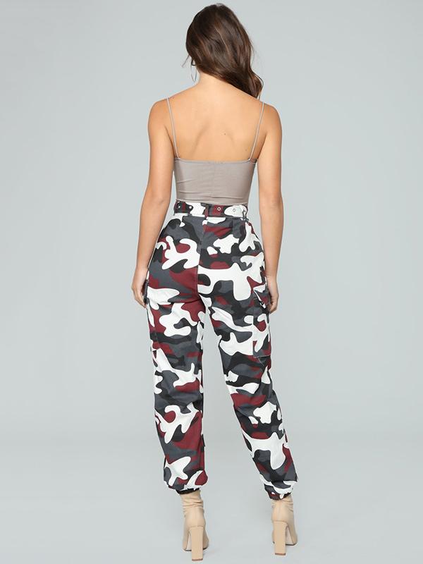 Plus Size Camouflage Printed Track Pants