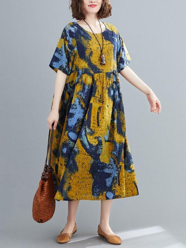 Original Printed Round-Neck Dress