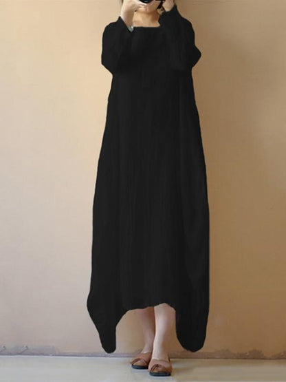 Original Cotton Fashion Long Dress, Five Colors