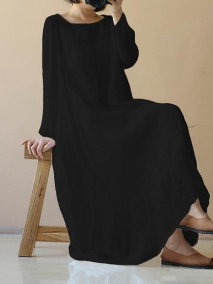 Original Cotton Fashion Long Dress, Five Colors