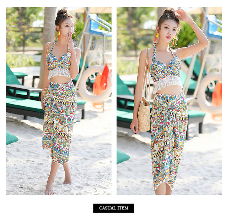 swimwear ladies split bikini+ Men beach pants Couple swimwear