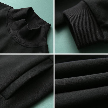 Buykud Turtleneck Pure Color Pullover Loose Blouse
