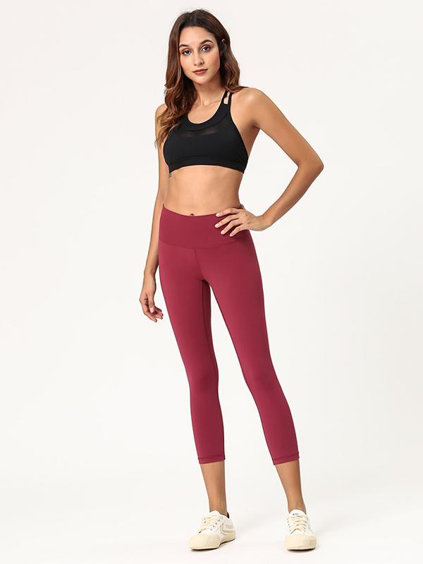 Lift Hip Solid Fitness Sports Seventh Leggings