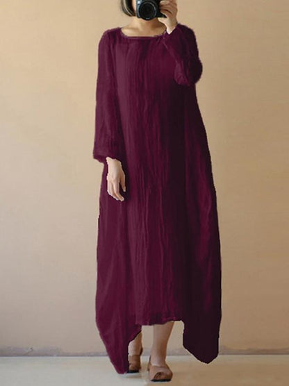 Original Cotton Fashion Long Dress, Five Colors