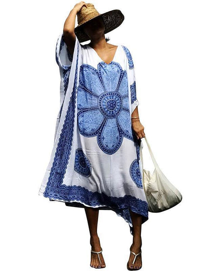 Printed Loose Kaftan Cover-up Dress