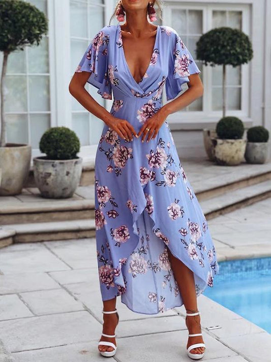 Floral Split-front Bohemia Dresses