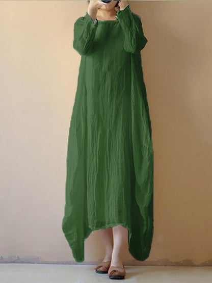 Original Cotton Fashion Long Dress, Five Colors