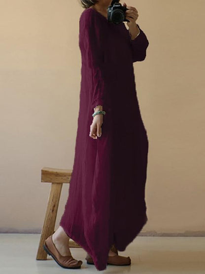 Original Cotton Fashion Long Dress, Five Colors