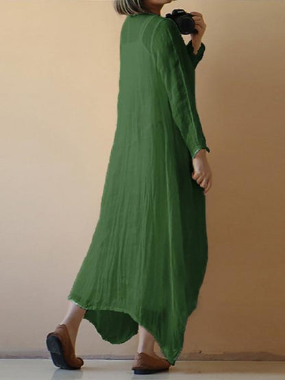 Original Cotton Fashion Long Dress, Five Colors