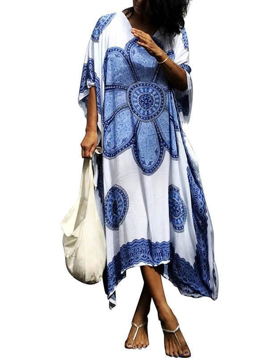 Printed Loose Kaftan Cover-up Dress
