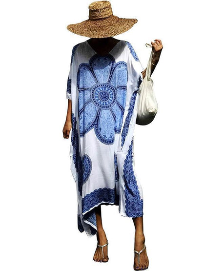Printed Loose Kaftan Cover-up Dress