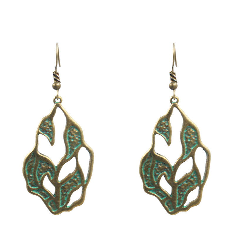 Retro alloy patina earrings