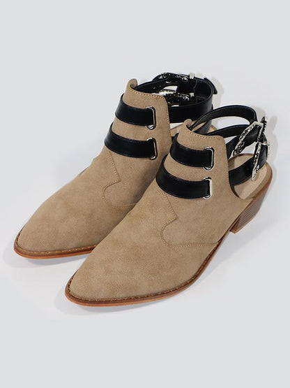 Fashion Double Buckle Pointed Shoes