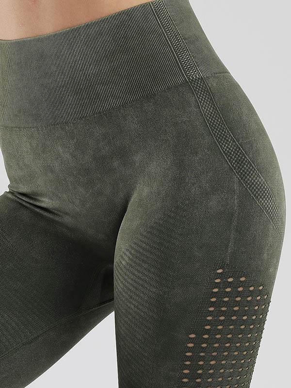 Sexy Quick Dry Solid Hollow Yoga Leggings