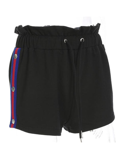 Split Snap Button Casual Shorts
