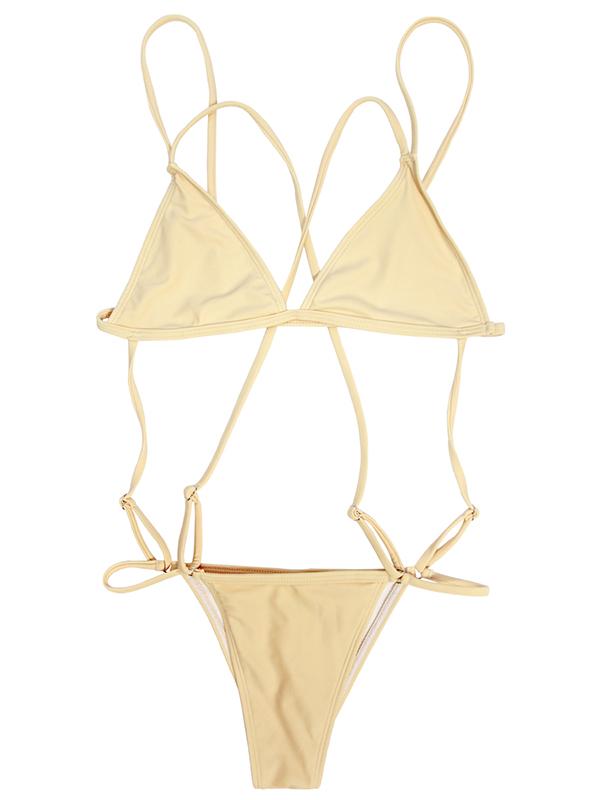 Triangle Plain Bikinis Swimwear