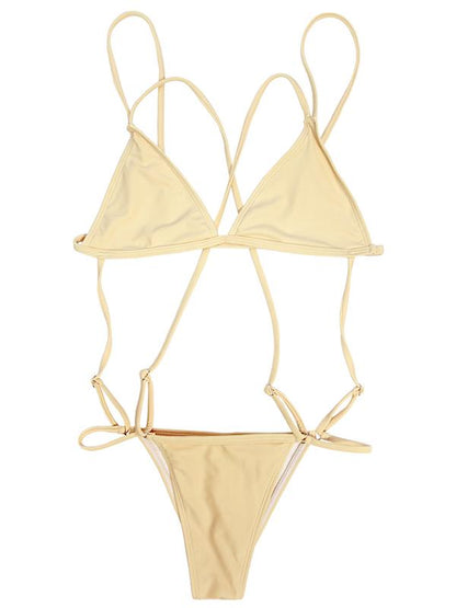 Triangle Plain Bikinis Swimwear