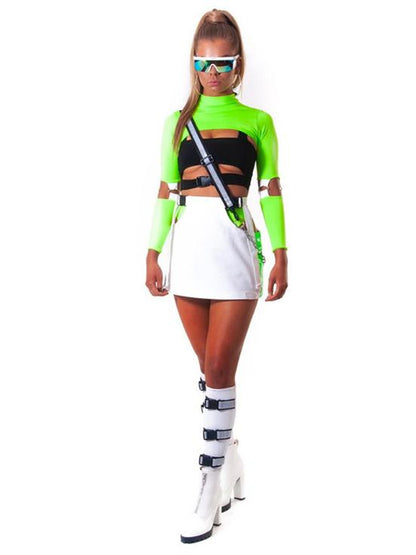 Solid Color High-neck Long Sleeve Yoga Tops