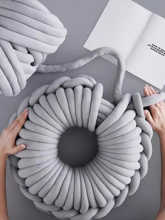 Cotton Yarns Manual Knitting Doughnuts Pillow