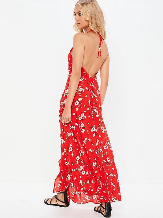 Floral Backless Bohemia Maxi Dresses
