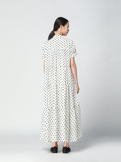Vintage Polka-Dot Loose Tiered Cake Dress