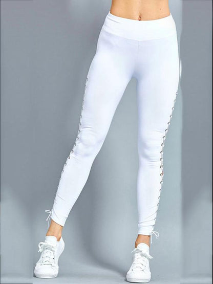 Bandage Solid Elastic Sexy Yoga Leggings