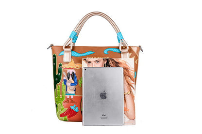 Wine glass cartoon Fashion bright leather personality creative embroidery bag