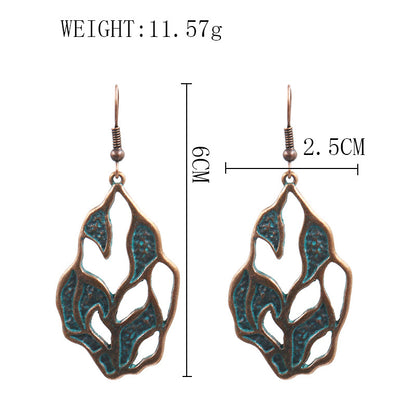 Retro alloy patina earrings