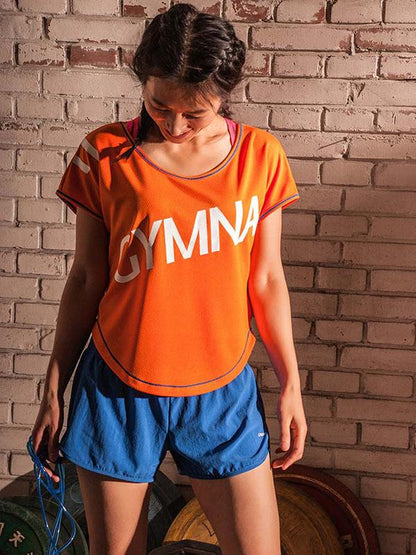 Short Sleeve Letter Printed Gym Tees