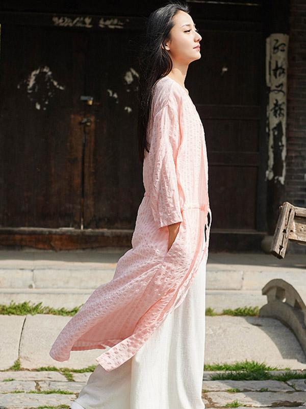 National Cotton Lace-up Light Cover-up