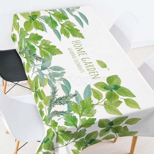 Home Garden Leaves Casual Printed Tablecloth