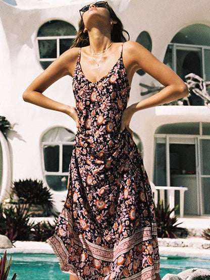 Bohemia Condole Belt Midi Dress