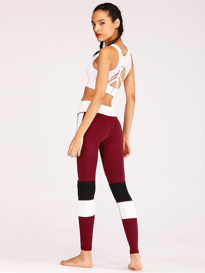 Patchwork Wide Waistband Yoga Leggings