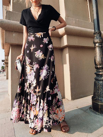 Printed High Waist Bohemia Skirt