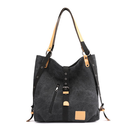 Shoulder bag women's new canvas handbag in spring and summer Multi-functional ladies handbag large-capacity shoulder bag