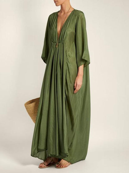 Loose Deep V-neck Maxi Dress