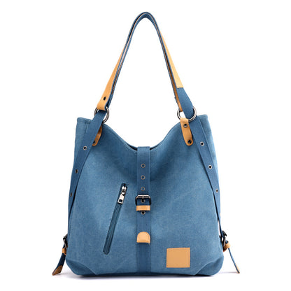 Shoulder bag women's new canvas handbag in spring and summer Multi-functional ladies handbag large-capacity shoulder bag